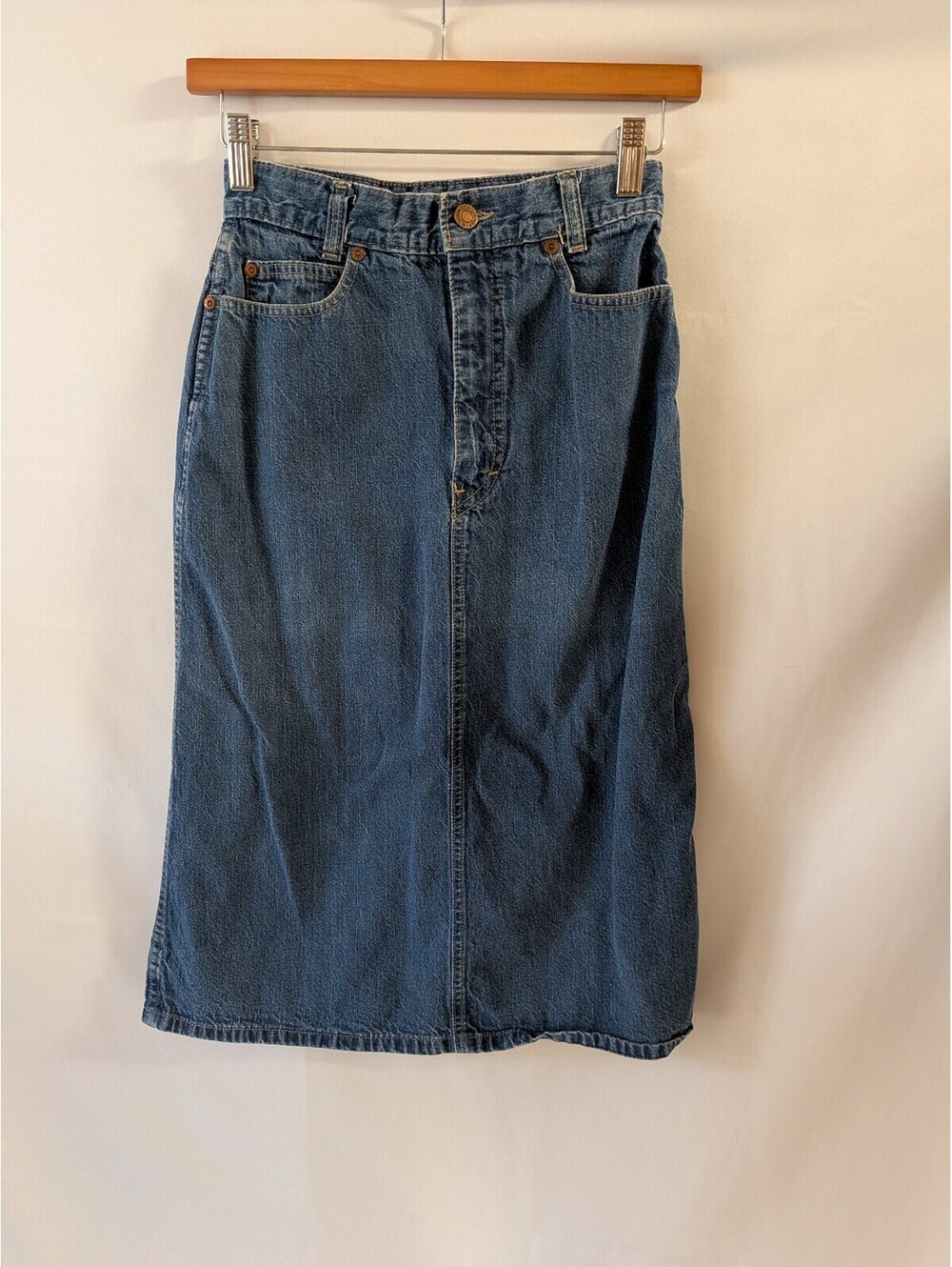 Vintage Calvin Klein Jean Midi Skirt | Waist 24in Length 26in